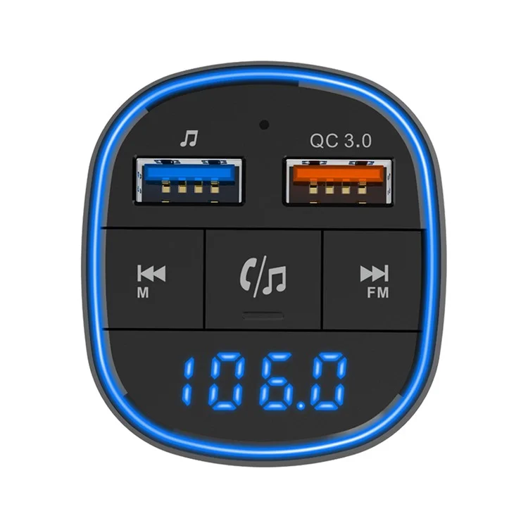 BC57 QC3.0 Schnellladegerät für Autos Bluetooth 5.0 FM-Sender MP3-Player Adapter Autoset mit Freisprechfunktion für BT-Anrufe/USB-Stick/SD-Karte 