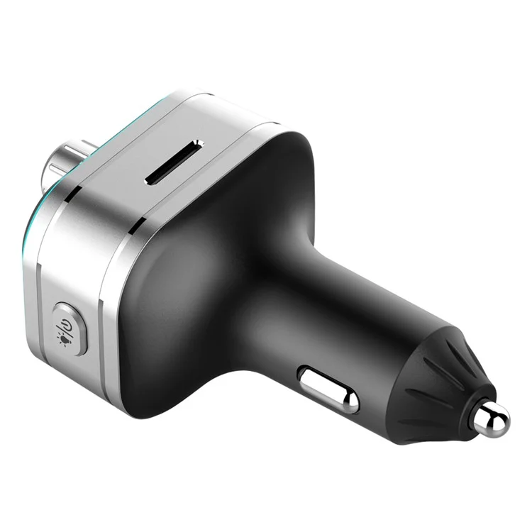 BC62 Car Bluetooth-compatible Charger Adapter FM Transmitter Hands-Free Call PD Fast Charging Car Charger with Atmosphere Light Voice Assistant