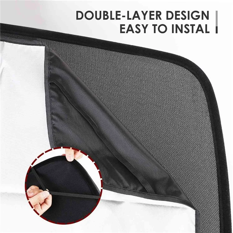 Per Tesla Model Y (2020-2021) 2pcs/set [Sun Shade Net + Panno Rivestito In Argento] Finestra Pieghevole Sun Shade Rays Protection