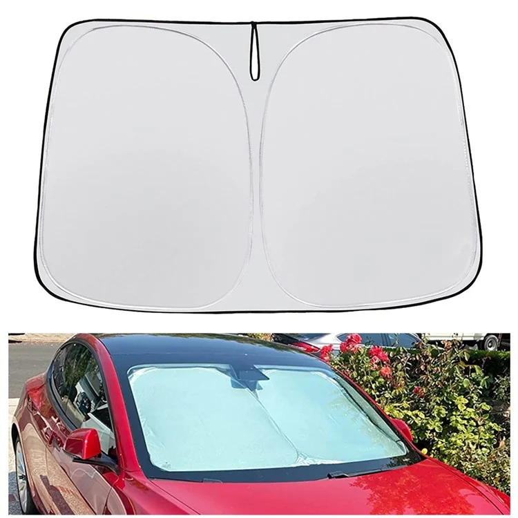 Per Tesla Model Y (2016-2022) Foldabe 210T Protezione dai raggi UV Isolamento termico Parasole Parasole Sole Protettore Sole Ombra