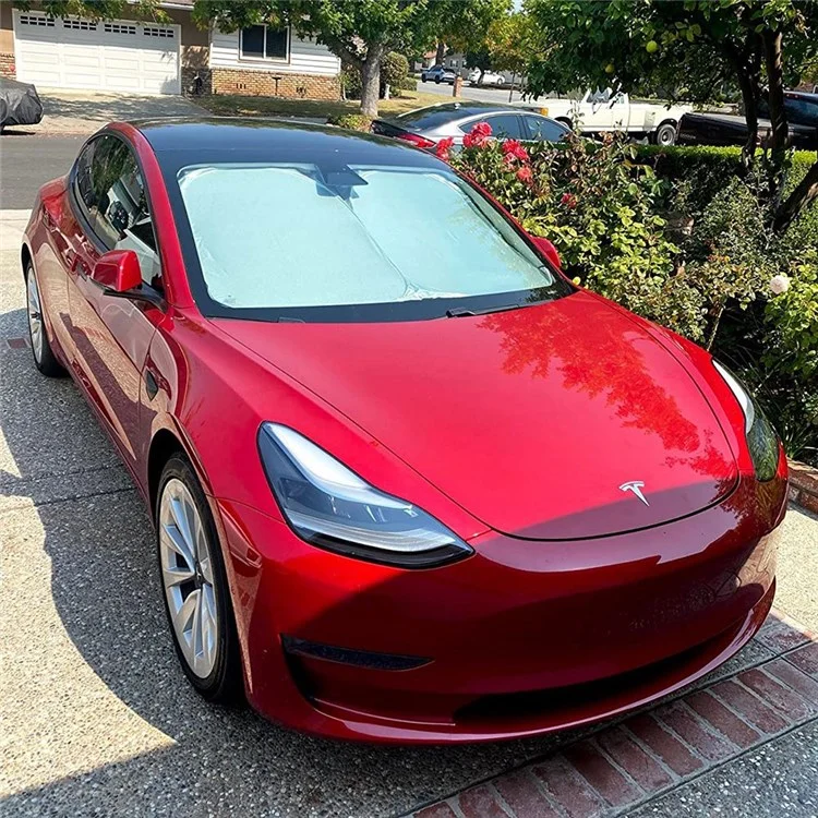 Per Tesla Model Y (2016-2022) Foldabe 210T Protezione dai raggi UV Isolamento termico Parasole Parasole Sole Protettore Sole Ombra