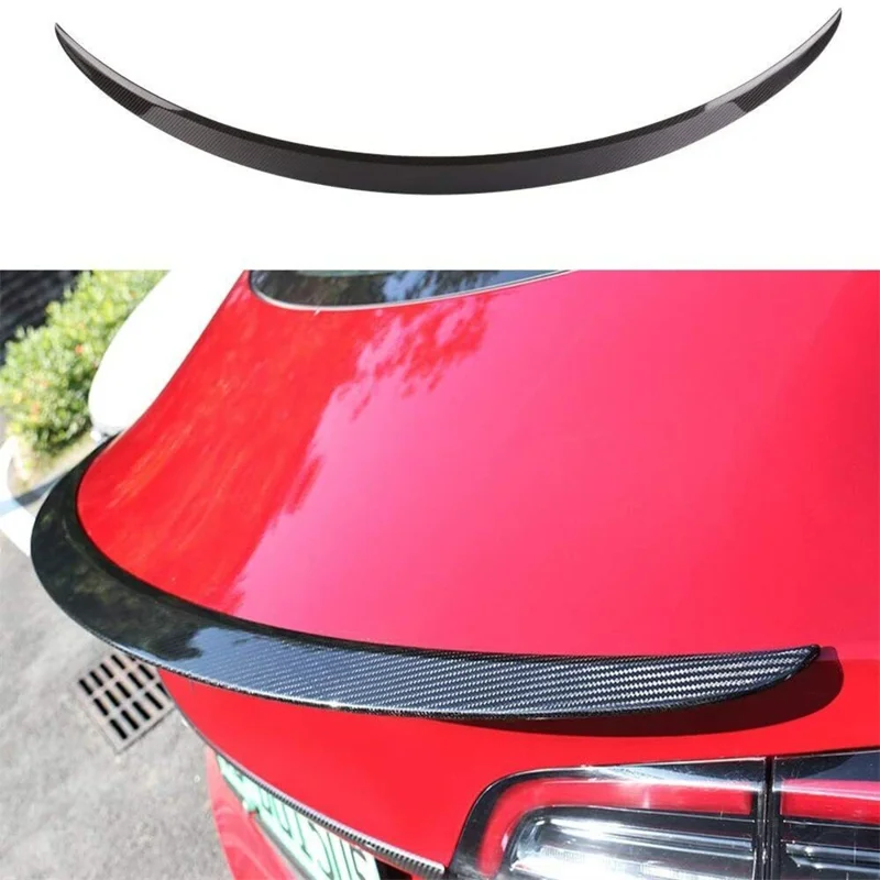 Car Spoiler Wing Decorative Strip Spoiler Non-Punching Car Rear Wing for Tesla Model 3 (17-22) - Matte Paint