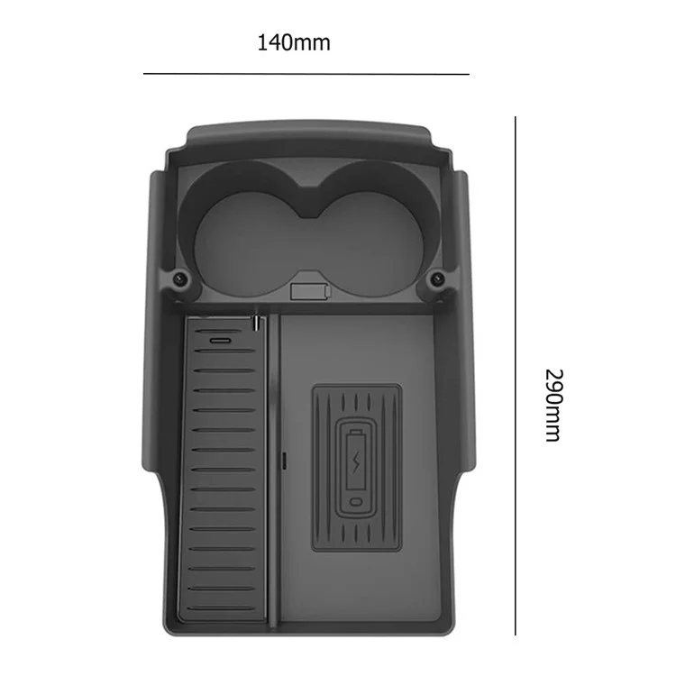 Cargador Inalámbrico de Automóvil Para Tesla 17-21 Modelo S / X Base de Carga Inalámbrica Con Portavasos