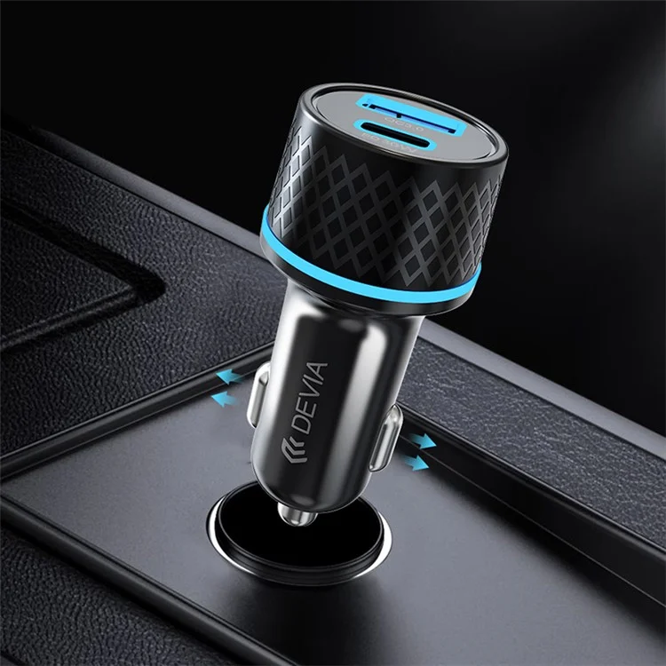 DEVIA EA135 Serie Extreme Speed Caricabatterie per auto PD 30W+QC Caricabatterie Rapido Accendisigari 