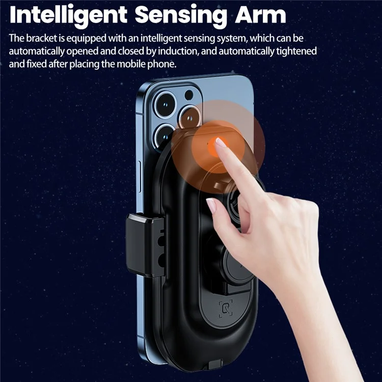 TOOCKI A7 Wireless Car Charger 15W Fast Charging Auto-Clamping Air Vent Cell Phone Holder - Black