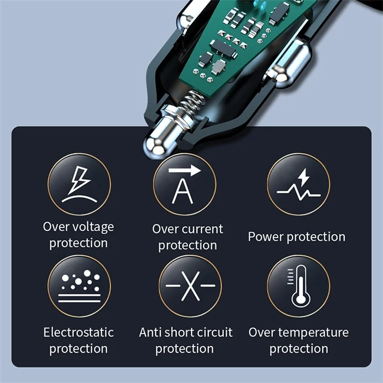 K28 PD 30W USB+Type-C Power Adapter Voltage Digital Display Fast Charging Car Charger