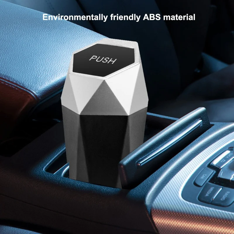 OUDEW Car Trash Can Con Tapa Mini Lavable Para Basura de la Basura de la Basura Del Escritorio Consola de Basura Del Basura Del Basurero - Negro