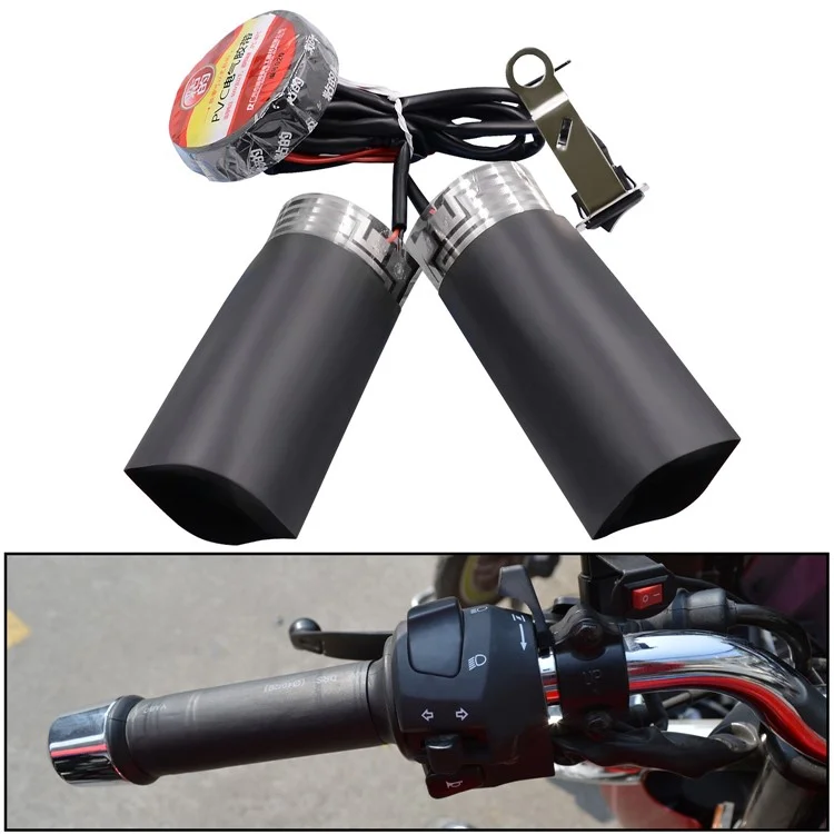 CS-054B1 Coppia di Manopole Riscaldate per Motocicletta 12V, 3a Generazione, Riscaldamento Rapido, Controllo a Due Velocità
