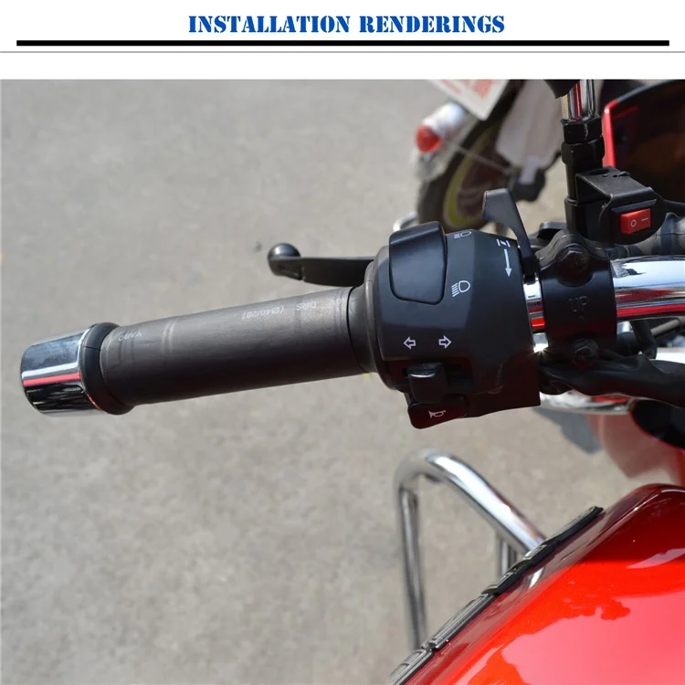 CS-054B1 1Pair 12V Motorcycle Heated Grip 3rd Generation Fast Heating Electric Handlebar Grip Heater with Two Gear Adjustable