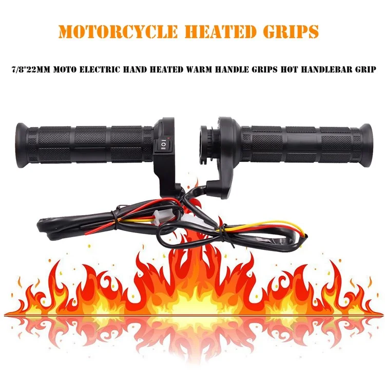 WUPP CS-203A1 1Pair Motorcycle Heated Grips for Winter Universal Electric Heating Handlebar 12V Modified Heating Grips Electric Scooter Handlebar