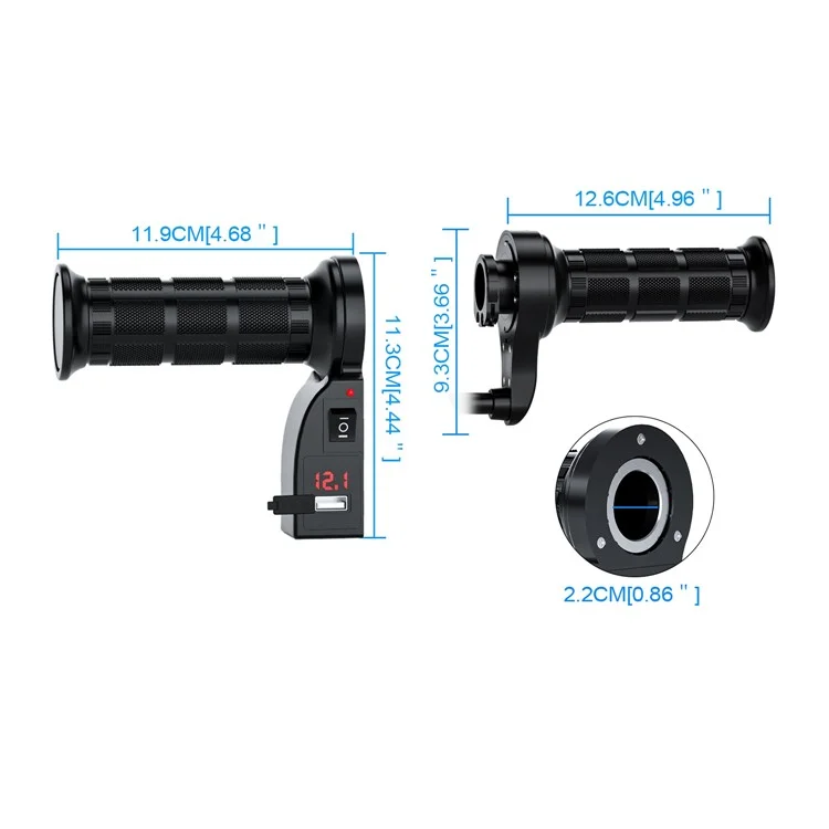 Wupp CS-503A1 1Pair Motocicleta de Inverno Afilia Aquecida Molo de Aquecimento Elétrico Universal 12V Aquecimento Modificado Grips E-Bike Mais Quente - Vermelho