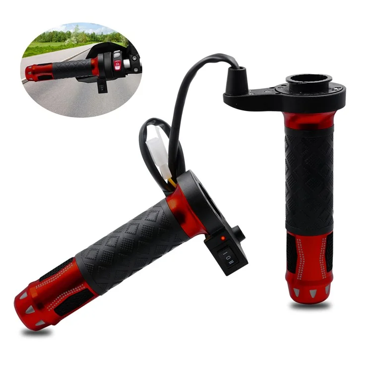 Wupp CS-764 1 Paar Motorradheizungslenker Aluminiumlegierung 12V Elektrische Heizlenkpfropfmotorbike Heizhandlungen Wärmer Wärter - Rot