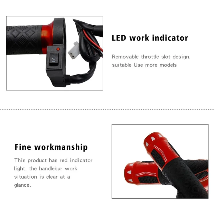 Wupp CS-764 1 Paar Motorradheizungslenker Aluminiumlegierung 12V Elektrische Heizlenkpfropfmotorbike Heizhandlungen Wärmer Wärter - Rot