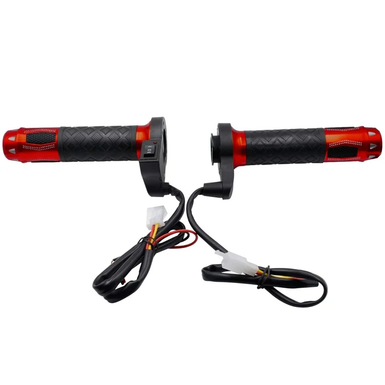 Wupp CS-764 1 Paar Motorradheizungslenker Aluminiumlegierung 12V Elektrische Heizlenkpfropfmotorbike Heizhandlungen Wärmer Wärter - Rot