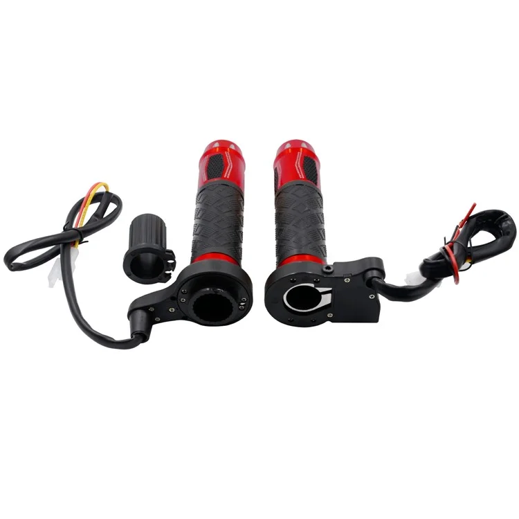 Wupp CS-764 1 Paar Motorradheizungslenker Aluminiumlegierung 12V Elektrische Heizlenkpfropfmotorbike Heizhandlungen Wärmer Wärter - Rot