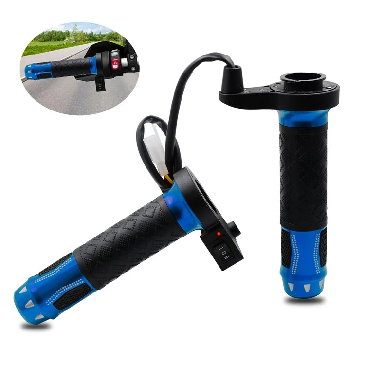 WUPP CS-764 1 Pair Motorcycle Heating Handlebars Aluminum Alloy 12V Electric Heated Handlebar Grips Motorbike Heating Handle Warmers - Blue