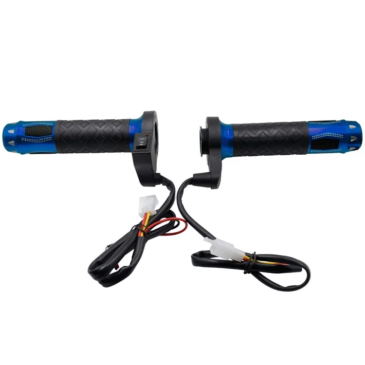 WUPP CS-764 1 Pair Motorcycle Heating Handlebars Aluminum Alloy 12V Electric Heated Handlebar Grips Motorbike Heating Handle Warmers - Blue