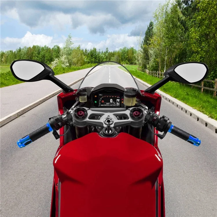 WUPP CS-764 1 Pair Motorcycle Heating Handlebars Aluminum Alloy 12V Electric Heated Handlebar Grips Motorbike Heating Handle Warmers - Blue