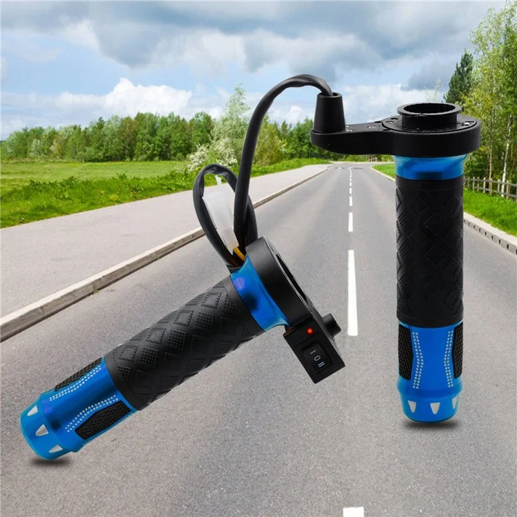 WUPP CS-764 1 Pair Motorcycle Heating Handlebars Aluminum Alloy 12V Electric Heated Handlebar Grips Motorbike Heating Handle Warmers - Blue