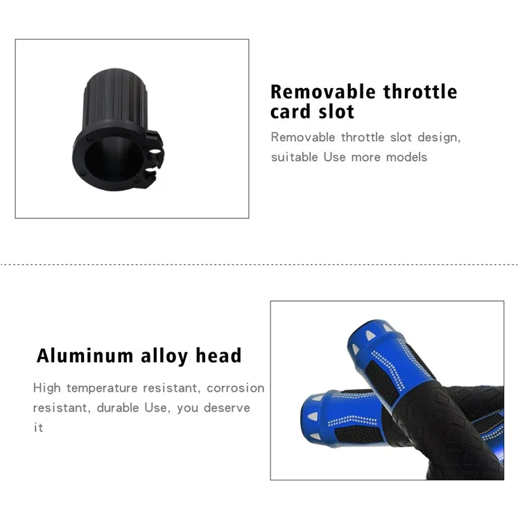 WUPP CS-764 1 Pair Motorcycle Heating Handlebars Aluminum Alloy 12V Electric Heated Handlebar Grips Motorbike Heating Handle Warmers - Blue