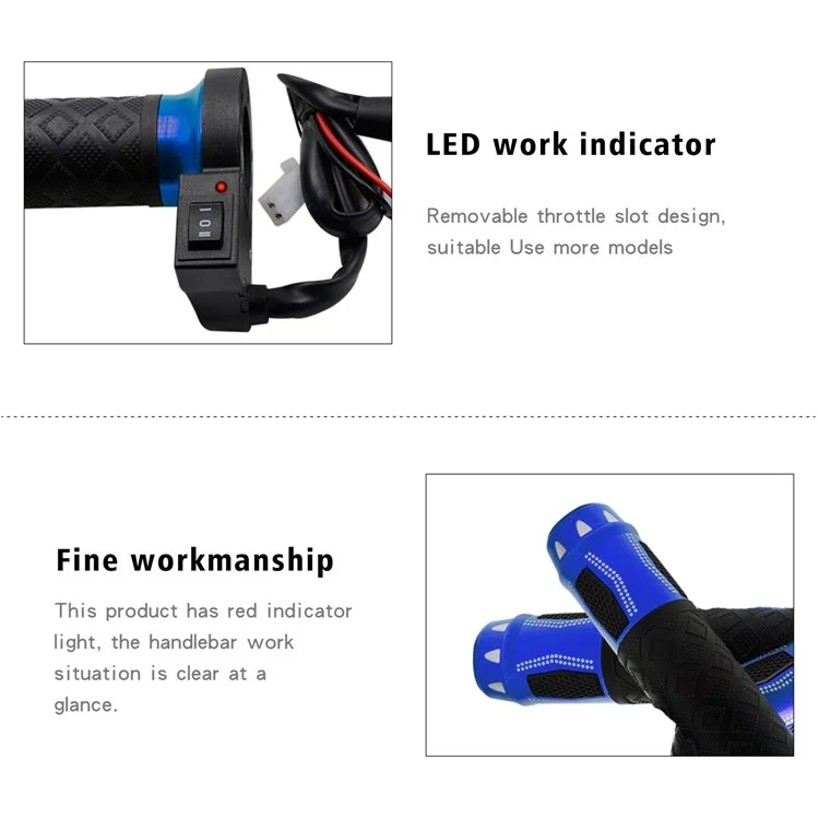 WUPP CS-764 1 Pair Motorcycle Heating Handlebars Aluminum Alloy 12V Electric Heated Handlebar Grips Motorbike Heating Handle Warmers - Blue