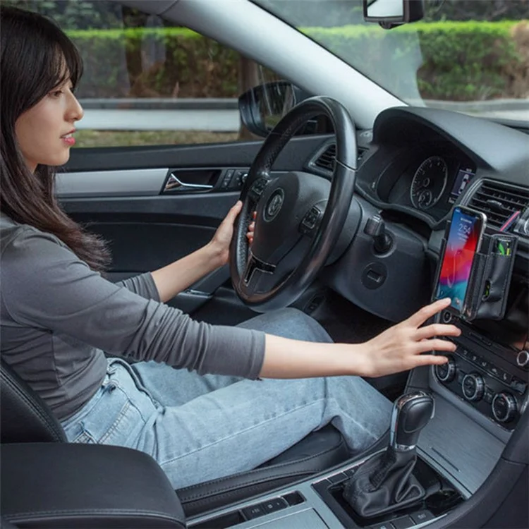 Multifuncional Carro Bolso de Bolso de Couro PU ar Anteriores Baco de Baco de Saco de Acessórios de Interior - Castanho