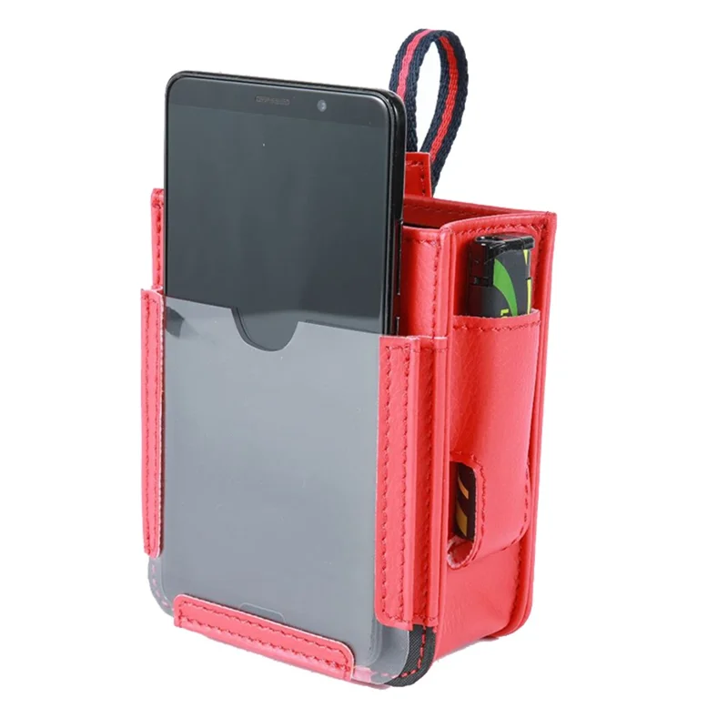 Multifunctional Car Pocket PU Leather Air Outlet Phone Storage Bag Car Interior Accessories - Red