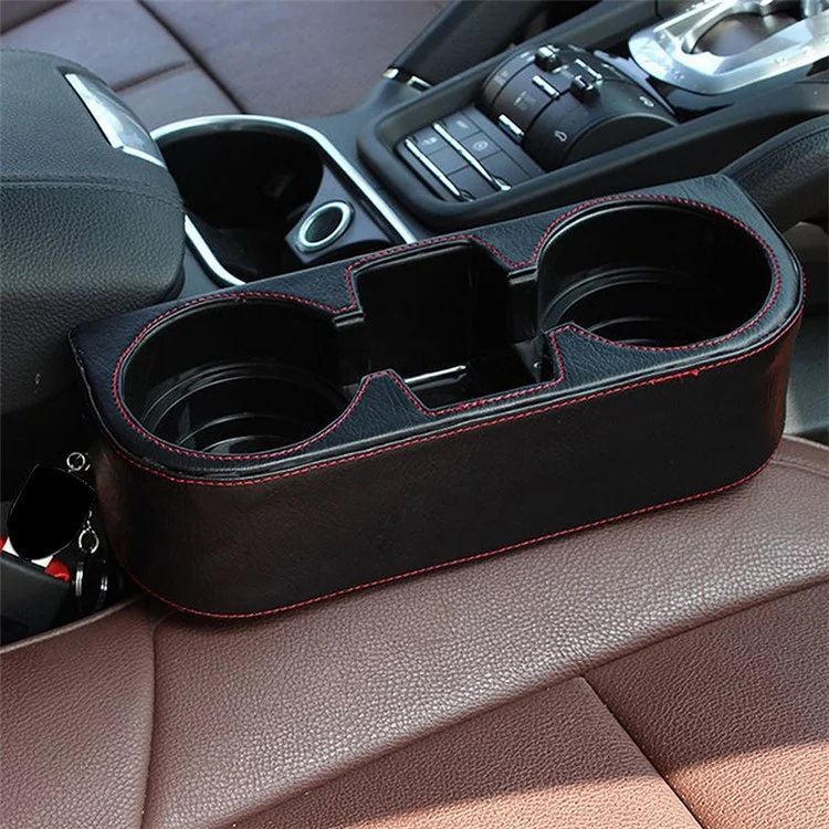 BY-113 Car Drink Holder Universal Auto Seat Side Cup Holder Leather Multifunctional Car Gap Storage Box