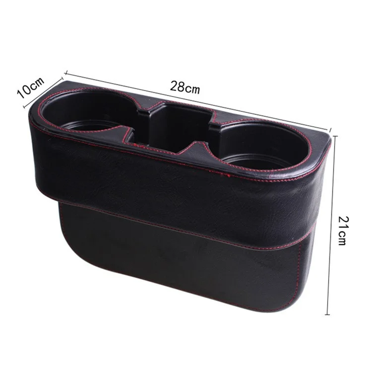 BY-113 Car Drink Holder Universal Auto Seat Side Cup Holder Leather Multifunctional Car Gap Storage Box