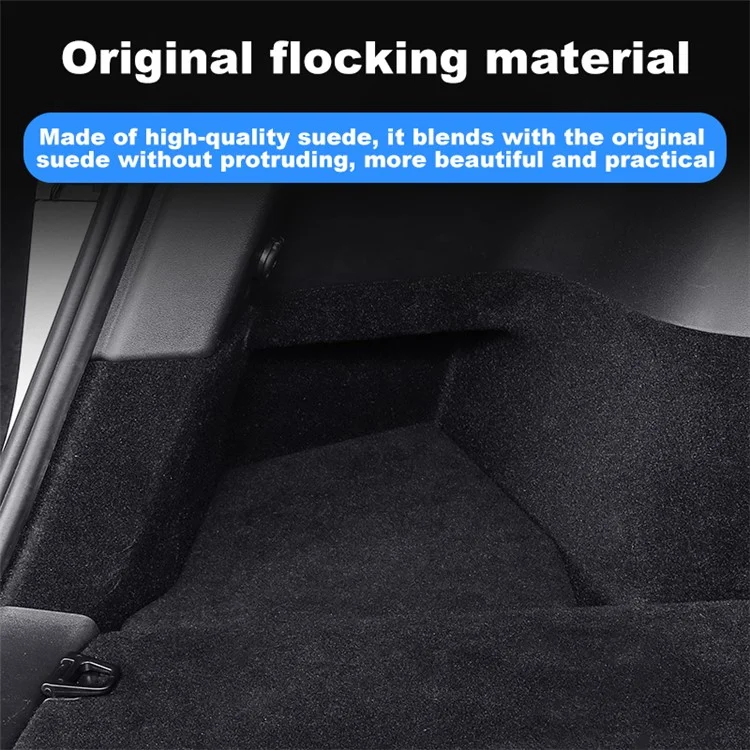 M10357 1 Set für Tesla Model Y Auto Kofferraum Aufbewahrungsbox TPE-Box Organizer mit Griffdesign Flockmasche Deckel