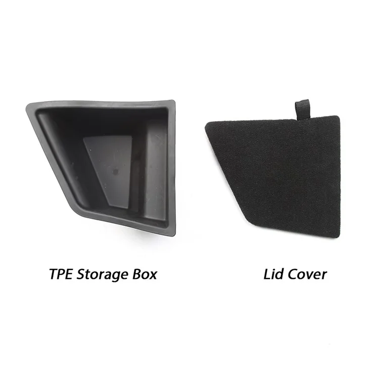 TSLZH658 Para Tesla Model 3 Car Rear Trunk Storage Bin TPE Box Organizador con diseño de asa Tapa con flocado