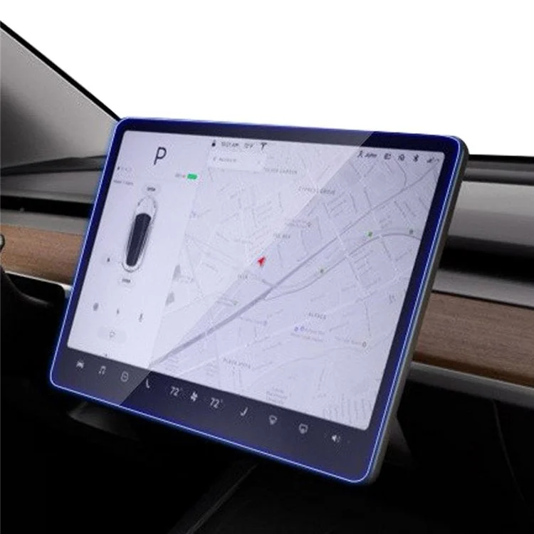 M30117 Para Tesla Model 3 / Y Na tela GPS do painel de instrumentos Filme de proteção de tela de vidro temperado para tela de navegação (Desenho anti-luz azul)