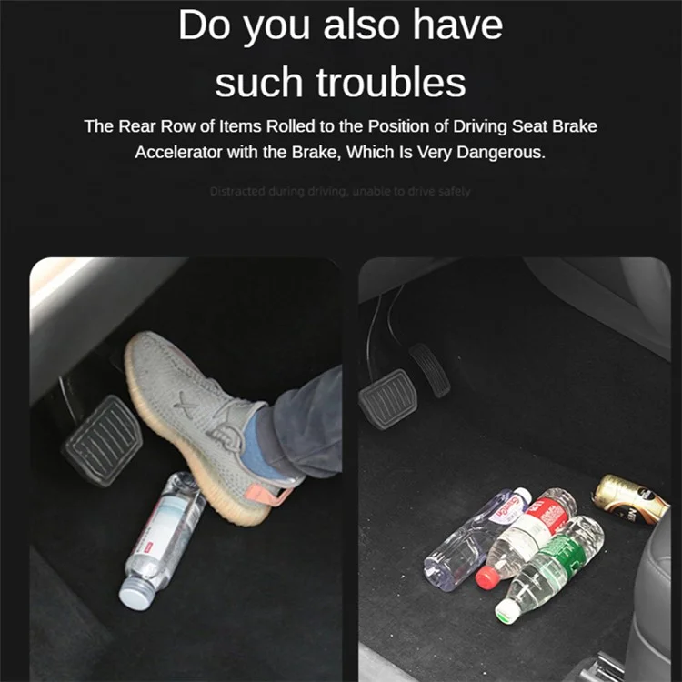 M10343 For Tesla Model Y Car Driver Passenger Underseat Hidden Felt Cloth Organizer Box Under Seat Storage Tray Bin