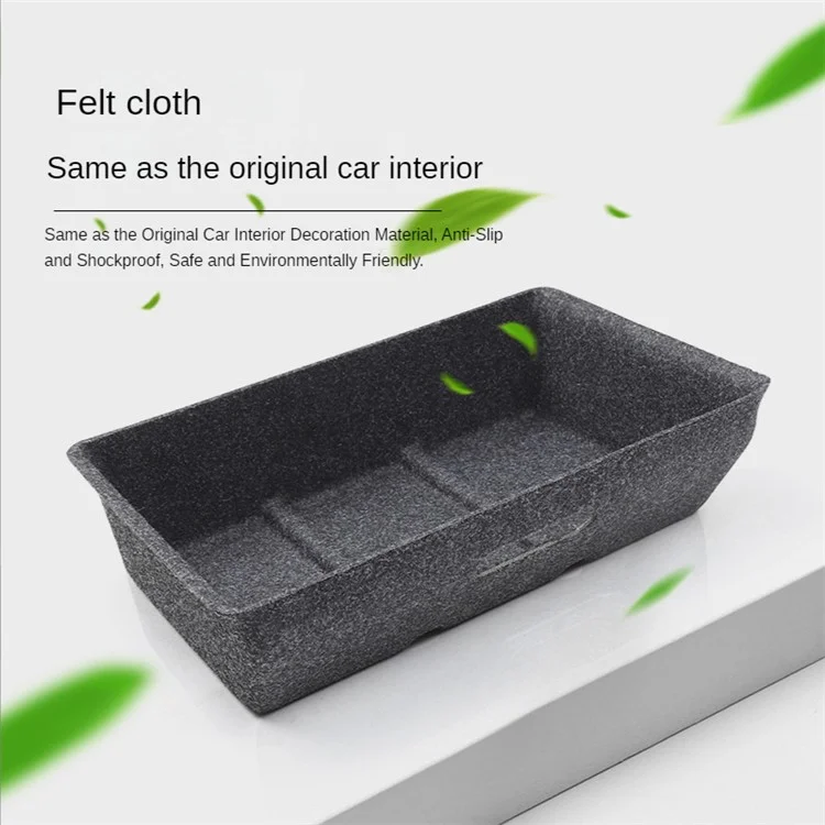 M10343 For Tesla Model Y Car Driver Passenger Underseat Hidden Felt Cloth Organizer Box Under Seat Storage Tray Bin