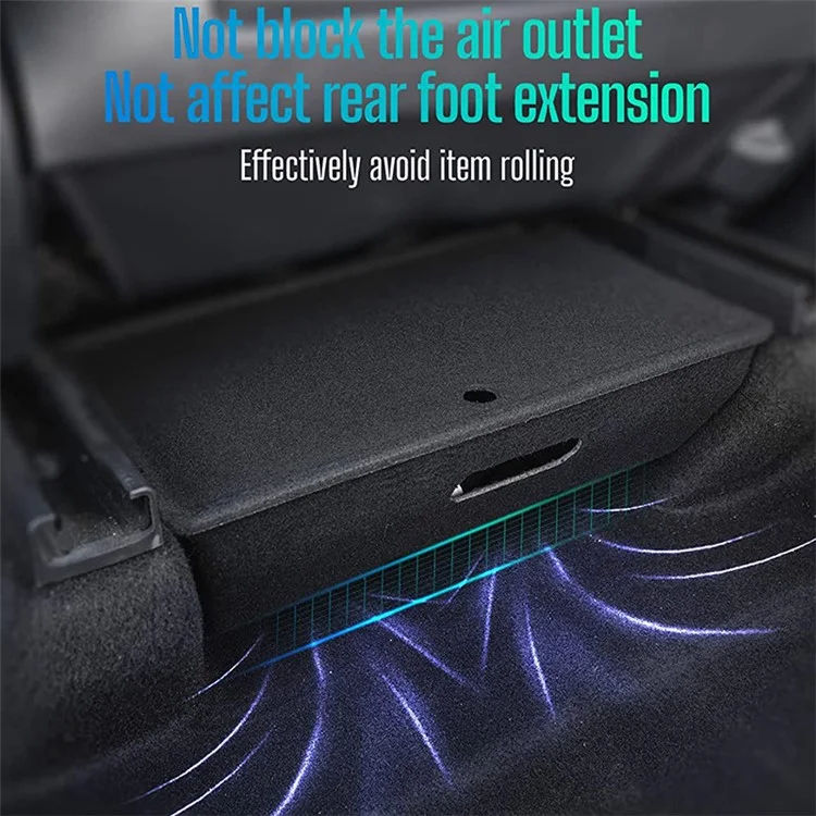 M10343 For Tesla Model Y Under Seat Storage Tray Car Driver Passenger Underseat Hidden Felt Cloth Organizer Box with Lid