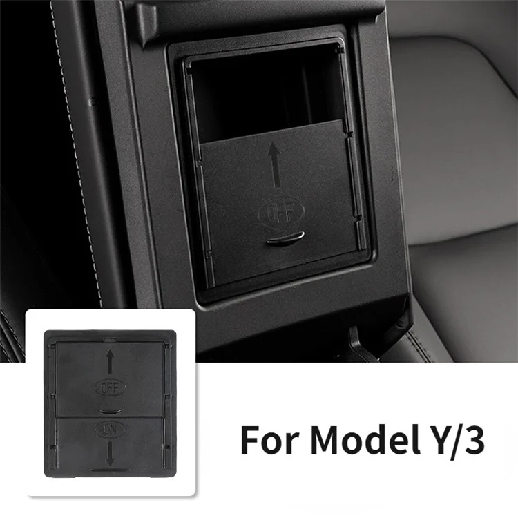 M30153 For Tesla Model 3 / Y Car Center Control Armrest Organizer ABS Storage Box Privacy Protection Container