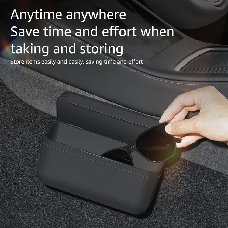 TSL261 For Tesla Model 3 / Y 17-22 Car Center Console Organizer TPE Self-adhesive Auto Armrest Storage Box
