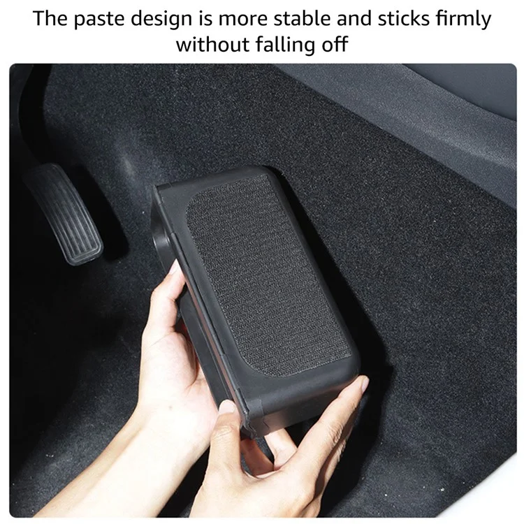 TSL261 For Tesla Model 3 / Y 17-22 Car Center Console Organizer TPE Self-adhesive Auto Armrest Storage Box