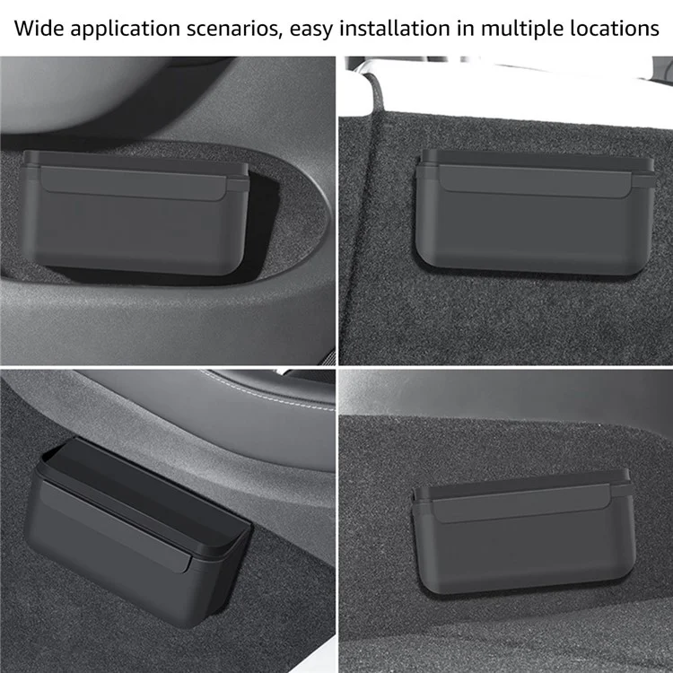 TSL261 For Tesla Model 3 / Y 17-22 Car Center Console Organizer TPE Self-adhesive Auto Armrest Storage Box