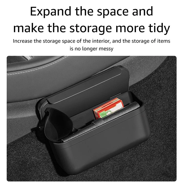 TSL261 For Tesla Model 3 / Y 17-22 Car Center Console Organizer TPE Self-adhesive Auto Armrest Storage Box