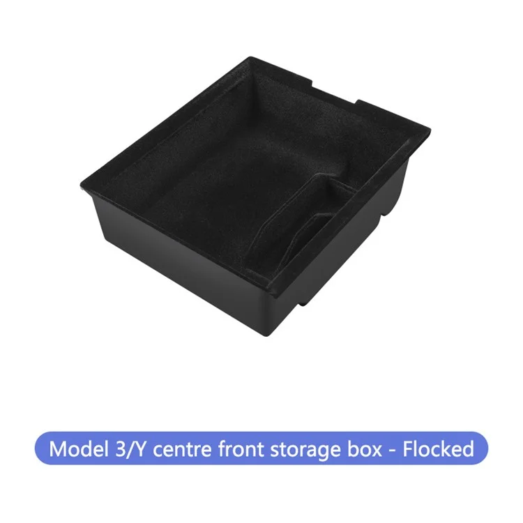 Para Tesla Model 3 / Y ABS+Flocking Car Center Control Trash Can Bin Organizer Storage Box Garbage Container - Front