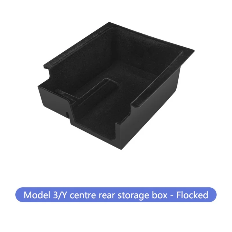 Pour Tesla Model 3 / Y ABS+Flocking Car Center Control Trash Can Bin Organisateur de stockage Boîte Conteneur à ordures - Arrière