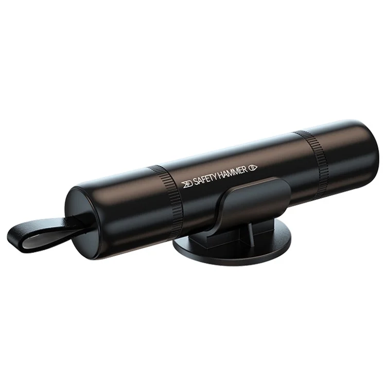 SEAMETAL AC01 Metallischer Autofensterbrecher 2-in-1 Sicherheitshammer + Gurtschneidewerkzeug Tragbarer Autofluchthamme - Schwarz