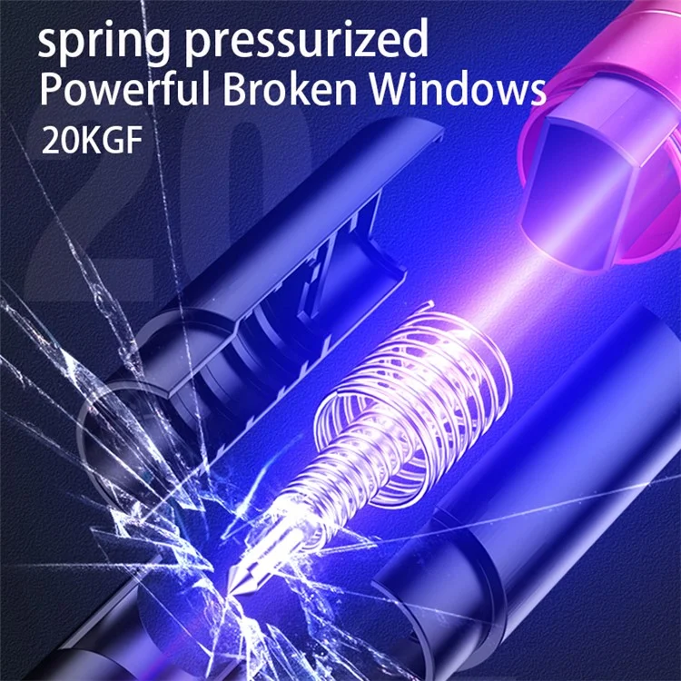 SEAMETAL AC01 Metallischer Autofensterbrecher 2-in-1 Sicherheitshammer + Gurtschneidewerkzeug Tragbarer Autofluchthamme - Schwarz