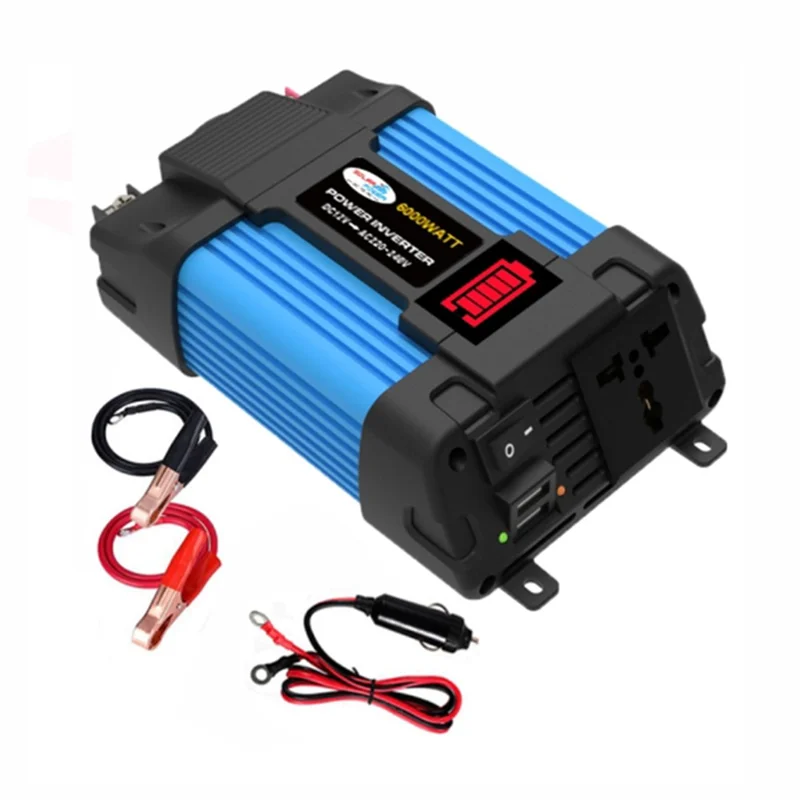 SOLIKETECH 500W Car Inverter Converter LED Battery Display 12V-220V Power Inverter with Cigarette Lighter Cable