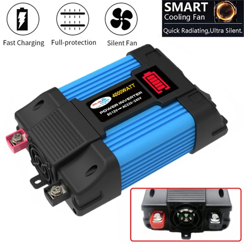SOLIKETECH 300W Car Power Inverter with Cigarette Lighter Cable, LED Battery Display 12V-220V Power Inverter Converter