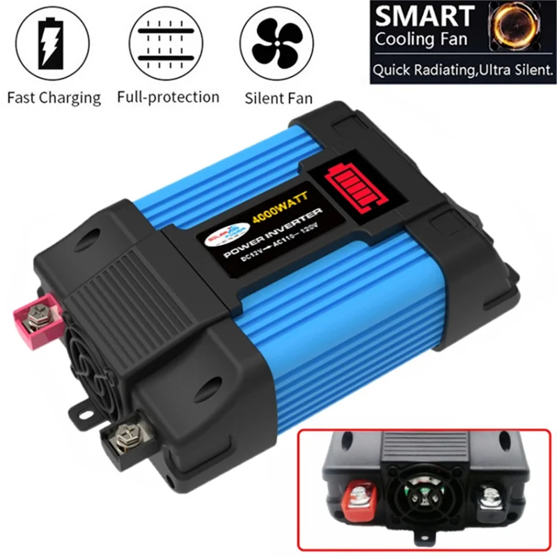 SOLIKETECH 300W 12V-110V Power Inverter LED Battery Display Mini Car Power Inverter Converter with Cigarette Lighter Cable