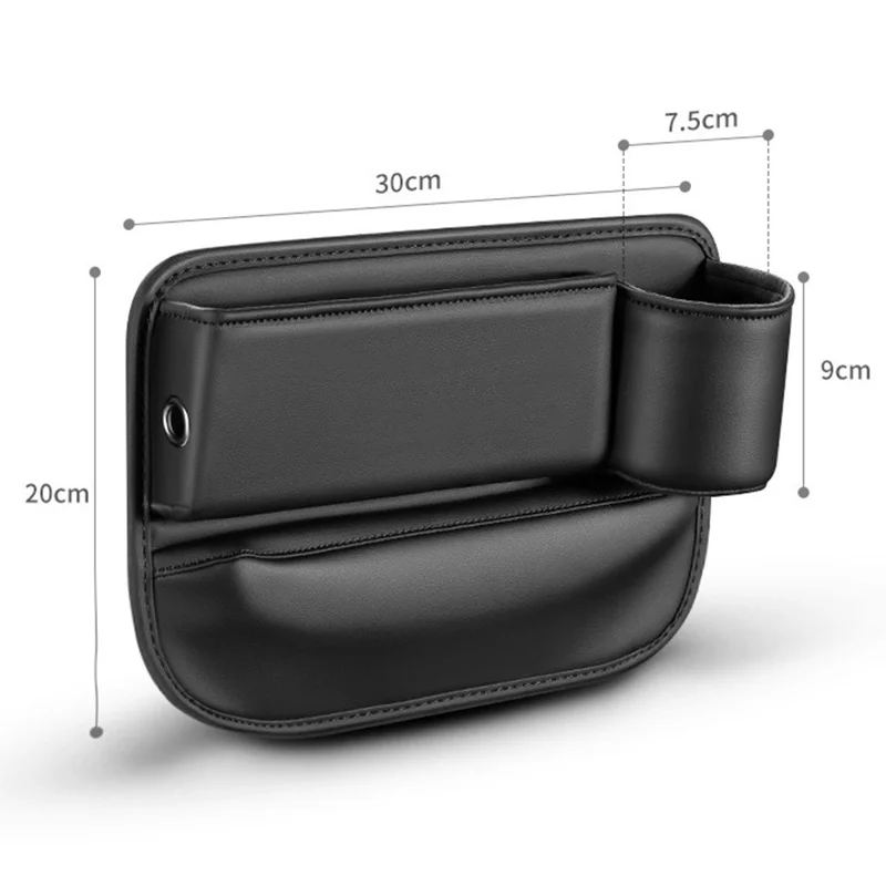Car Seat Gap Filler Organizer Multifunctional Auto Console Side Storage Box with Cup Holders - Co-driver Position