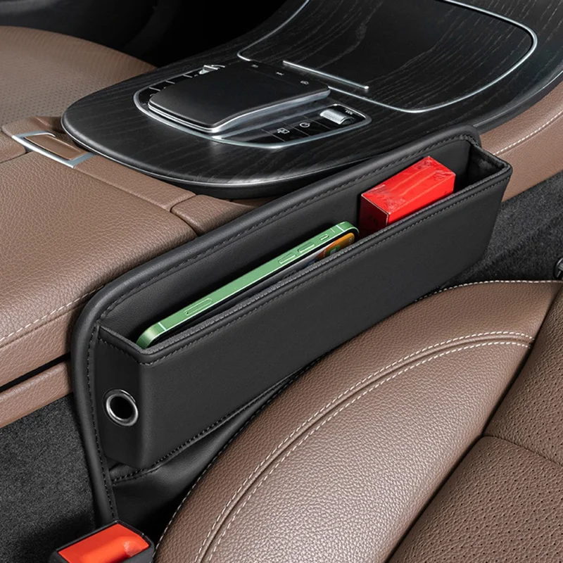 Car Seat Gap Filler Organizer Multifunctional Auto Console Side Storage Box with Cup Holders - Co-driver Position