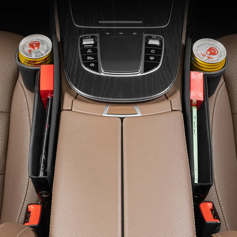 Car Seat Gap Filler Organizer Multifunctional Auto Console Side Storage Box with Cup Holders - Co-driver Position